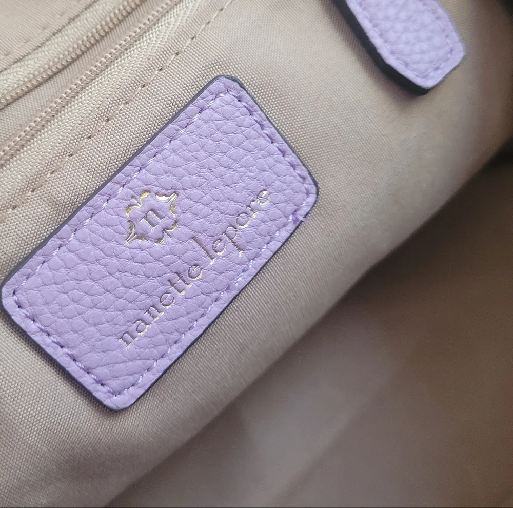 Nanette Lepore Lavender Dome Satchel Shoulder Bag Spring Girlie Pastel Lilac